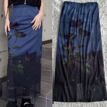 MURUA 무루아 프린트 시어 내로우 스커트