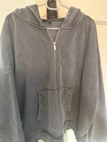 그레이 워시 가공 집업 후디 후드티 ZARA