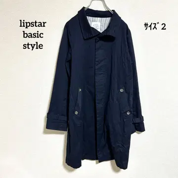 립스타 베이직 스타일 네이비 스텐카라 코트 소매 벨트