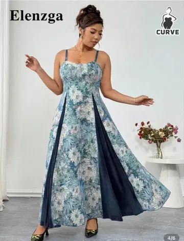 [ SHEIN ] 슬리브리스 원피스 자카드 빅 사이즈