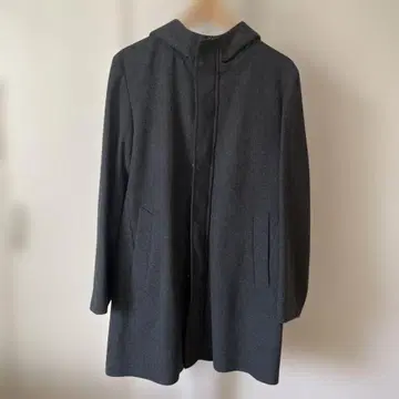 지유 울 블렌드 후드 코트