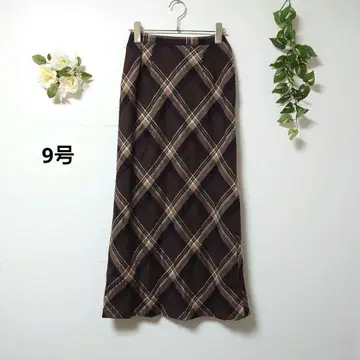 체크 무늬 울 스커트 9호
