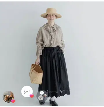 거즈 프릴 블라우스