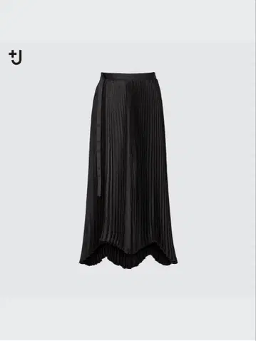 UNIQLO +J 질 샌더 플리츠 랩 롱 스커트 블랙 67