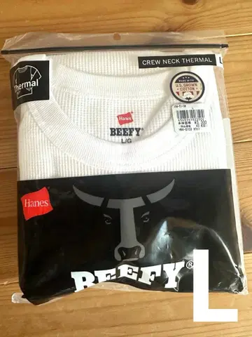 새상품 Hanes (헤인즈) BEEFY 써멀 크루넥 긴팔 T셔츠