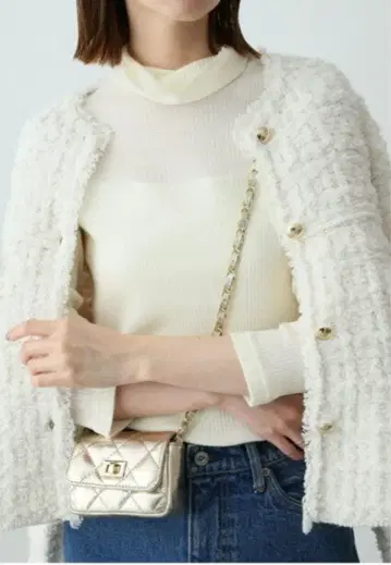 새상품급 SLOBE IENA 트위드 니트 자켓 25aw