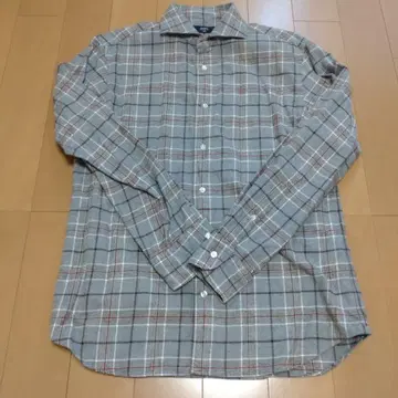 SHIPS 체크 무늬 긴팔 플란넬 셔츠 그레이 계열