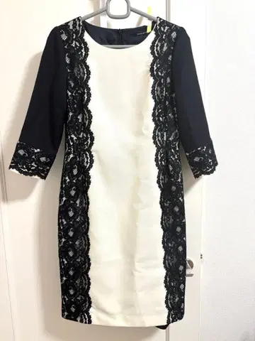 STRAWBERRY-FIELDS 레이스 장식 7부 소매 원피스