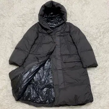 컨디션 최상 유니클로 +J 질 샌더 롱 다운 코트 발수 블랙 L
