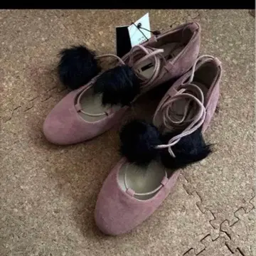 새상품 스웨이드 펌프스 레이스업 슈즈 천연 가죽 리얼 가죽