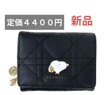 스누피 Peanuts 피넛 3단 폴더형 지갑 블랙