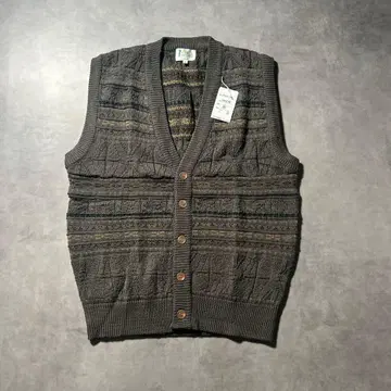 빈티지 케이블 디자인 그레이 레트로 노르딕 니트 베스트