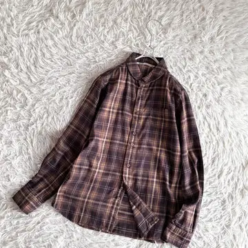 컨디션 최상 그랑마마도터 둥근 카라 기모 체크 면 셔츠 0