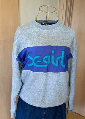 [컨디션 최상] X-girl 로고 절개 맨투맨 트레이닝복 M 상당/그레이