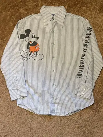미키 미키마우스 스트라이프 셔츠 M 미사용 새상품입니다