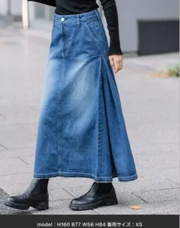 [ 새상품급 ] Munich 12oz 데님 맥시 스커트 블루 XS 일본제