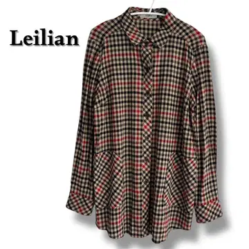 새상품급 레리안 현행 택 체크 셔츠 튜닉 상의 긴팔