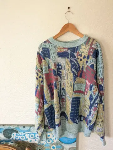 모딜리아니 다색 추상 디자인 니트 M