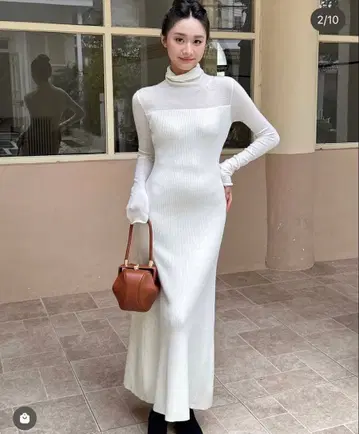 SHEER DOCKING KNIT DRESS 벌스데이 바쉬