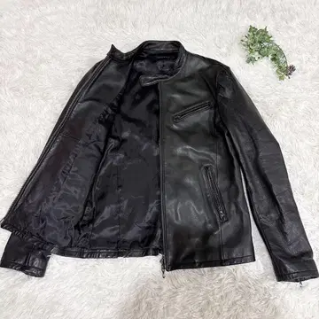 고스타르지 램 가죽 라이더 자켓 48 XL 사이즈 블랙 양가죽 y2k