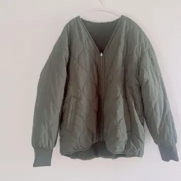 베이플로우 BAY FLOW 리버서블 퀼팅 보아 자켓 카키