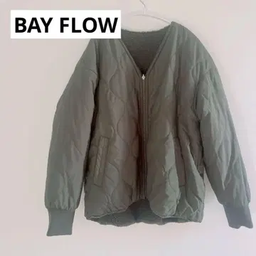 베이플로우 BAY FLOW 리버서블 퀼팅 보아 자켓 카키