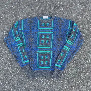 [할인] 맥그리거 90s USA제 기하학 패턴 니트 그레이