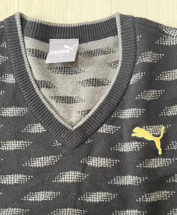 Puma V넥 슬리브리스 베스트 그레이 블랙