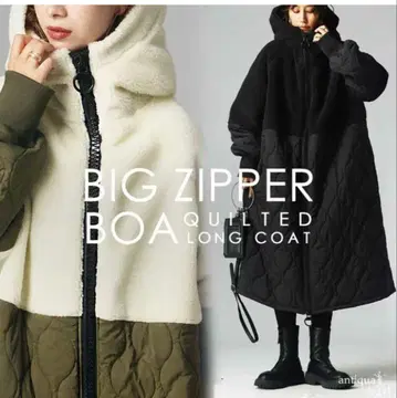 블랙 후드 부착 퀼팅 다운 자켓