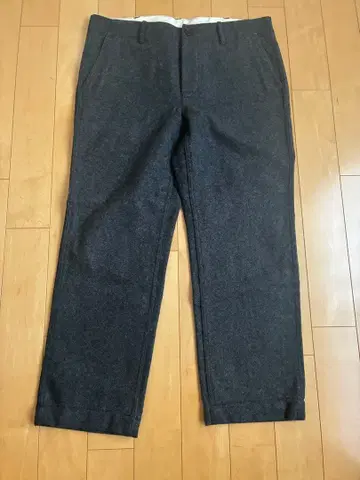 FUJITO 겨울 상품 울 혼방 다크 그레이 슬랙스