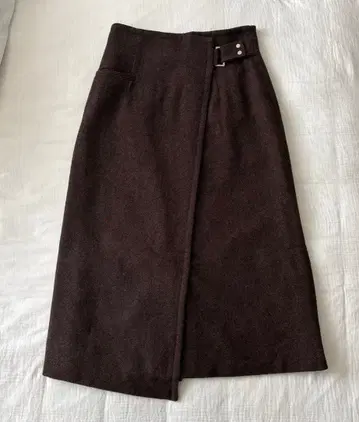 트위드 브라운 스커트 겨울 소재