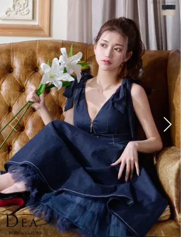 DEA 로브 드 플뢰르 네이비 A라인 드레스