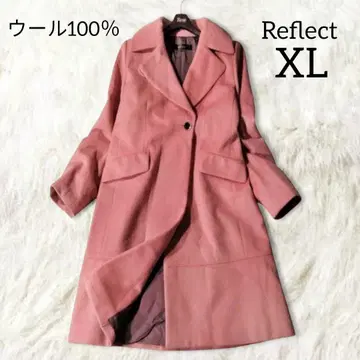 리플렉트 울 100 롱 코트 13 XL 핑크 일본제 빅 사이즈