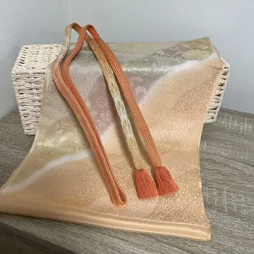 순수 실크 허리띠 오렌지 계열