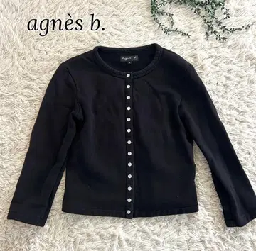 에네스베 스냅 가디건 프레션 속기모 블랙