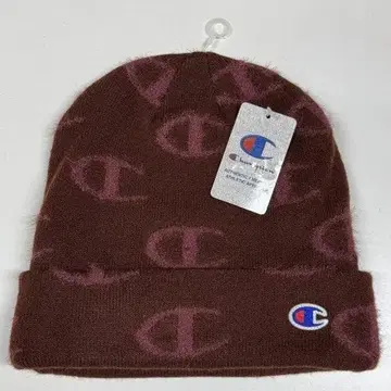 새상품 챔피온 자카드 올 패턴 리브 니트 모자 눈 모양 챔피온