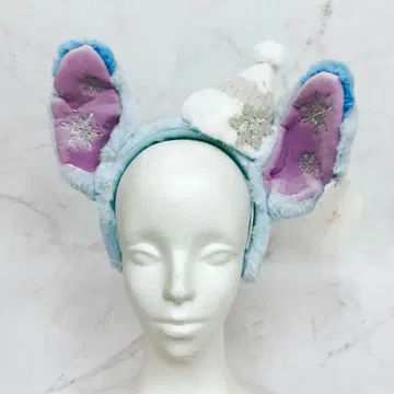 상하이 디즈니 스티치 변신 머리띠 복슬복슬 겨울