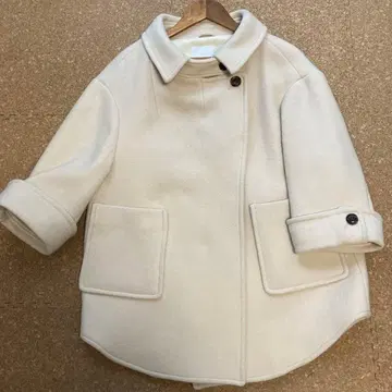 캐시미어 혼방 aquagirl 아이보리 울 코트 오버 사이즈