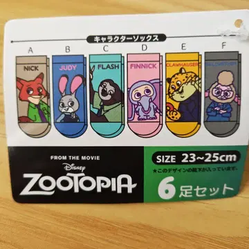 주토피아 캐릭터 파우치 포함 양말 6켤레 세트
