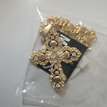 MA*RS 십자가 목걸이 크로스 스톤 GOLD
