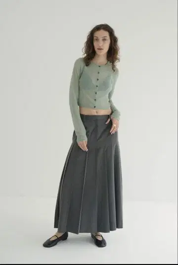 CLANE WIDE PLEATS LONG SKIRT