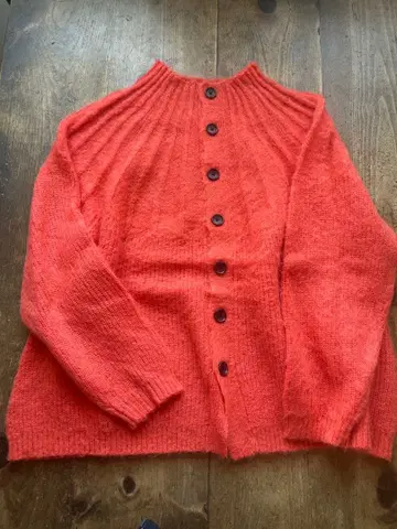 grin 오렌지 니트 가디건 긴팔