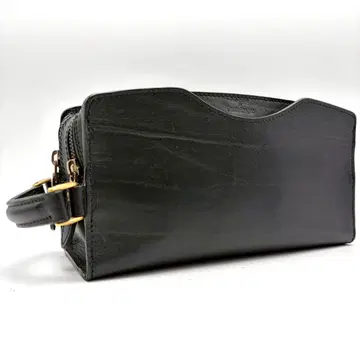 초레어 새상품급 까스텔바작 가죽 더블 지퍼 세컨드 백 블랙