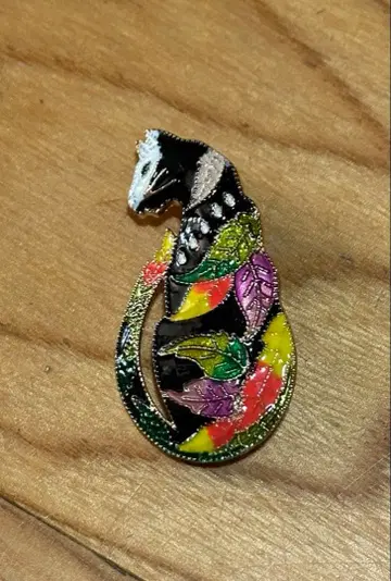 고양이 컬러풀 브로치 오비 고정 띠