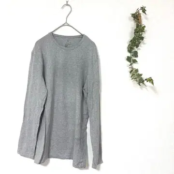 무인양품 MUJI M 멜란지 그레이 따뜻함 긴팔 이너 남성용 상의