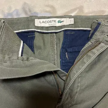 LACOSTE 라코스테 슬림핏 카고 팬츠 치노 팬츠 올리브