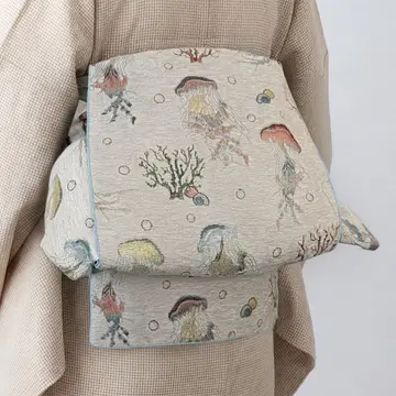 성인용 헤코 오비 해파리 라메 나고야 오비 베이지