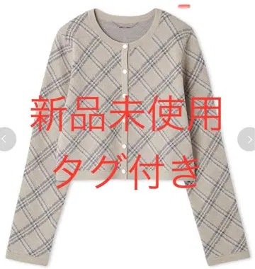 미사용 새상품 택 포함 CELFORD 셀포드 체크 자카드 가디건