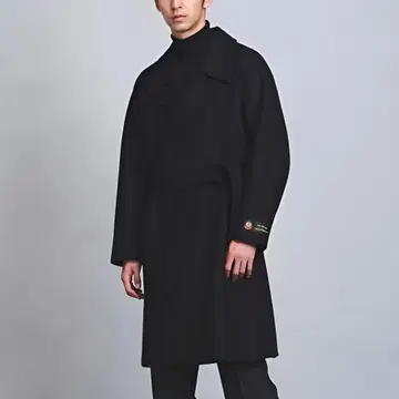 [ 시착 정도 ] SOVEREIGN 소프트 멜톤 랩 코트 블랙 L