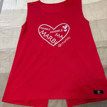 marble 하트 프린트 탱크탑 M 레드